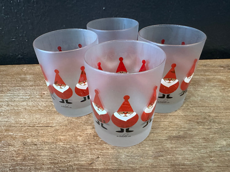 Vintage Culver Fat Santa Glasses | Set Of Four