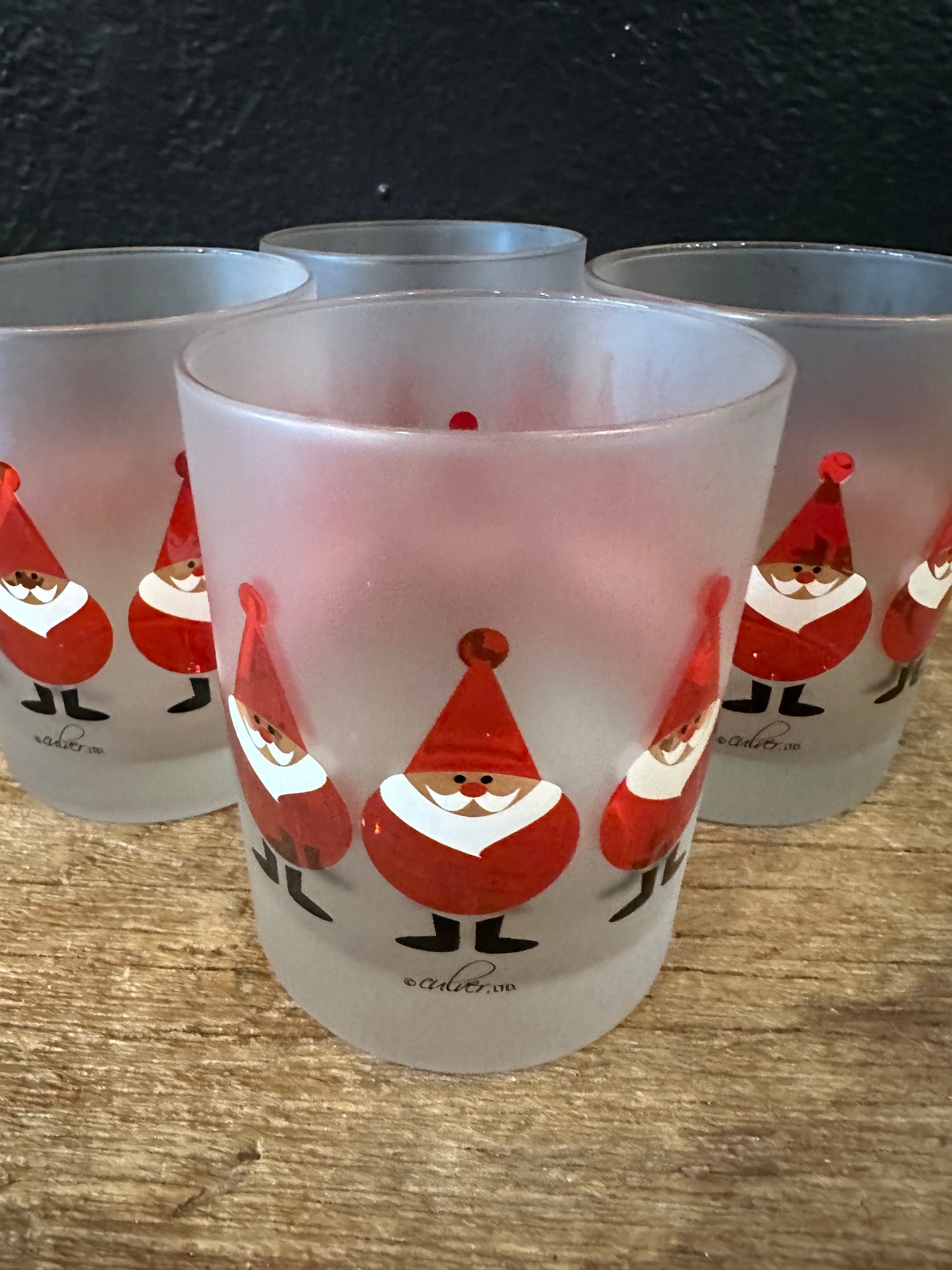 Vintage Culver Fat Santa Glasses | Set Of Four