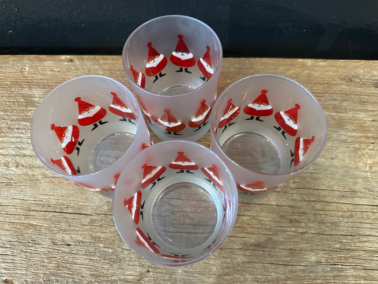 Vintage Culver Fat Santa Glasses | Set Of Four