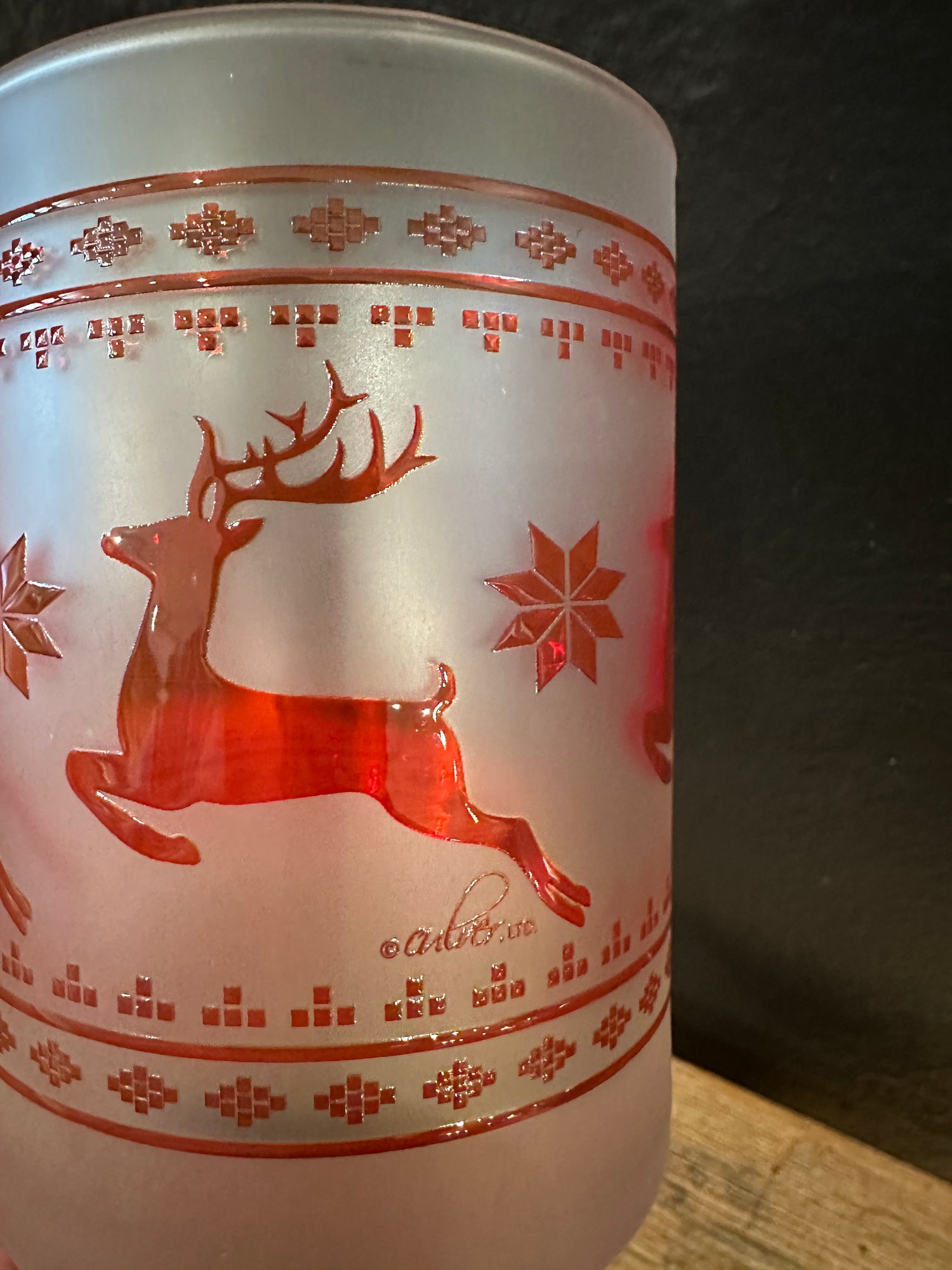 Vintage Culver Frosted Christmas Sweater Glasses | Set Of Four