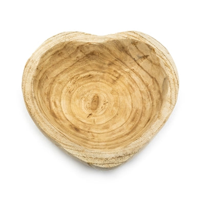 Handcarved Heart Shape Wood Bowl