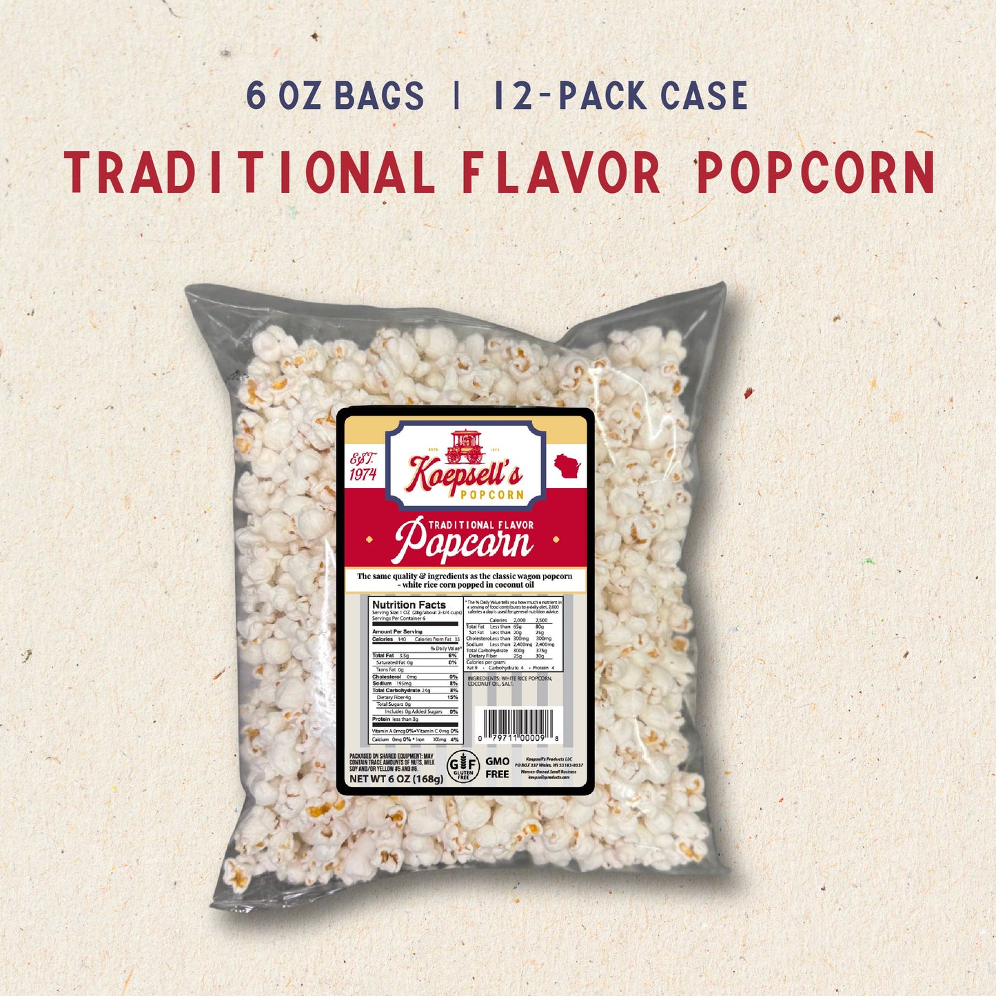 Koepsell’s Traditional Popped Popcorn