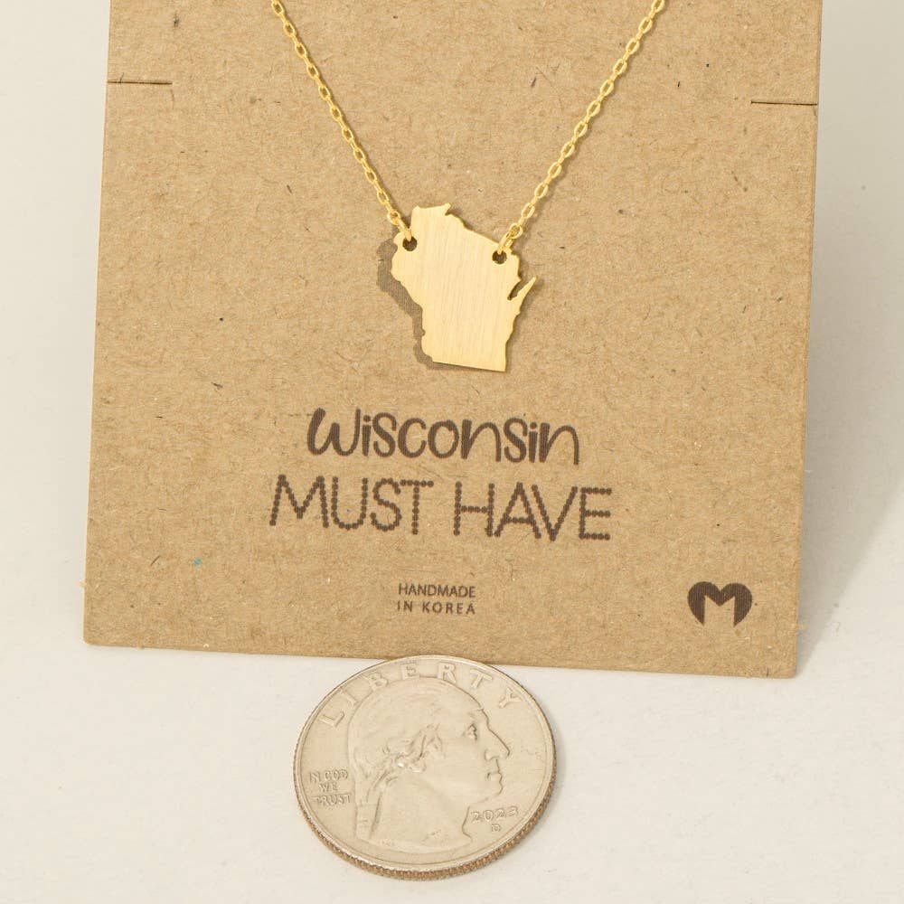 Wisconsin State Pendant Necklace