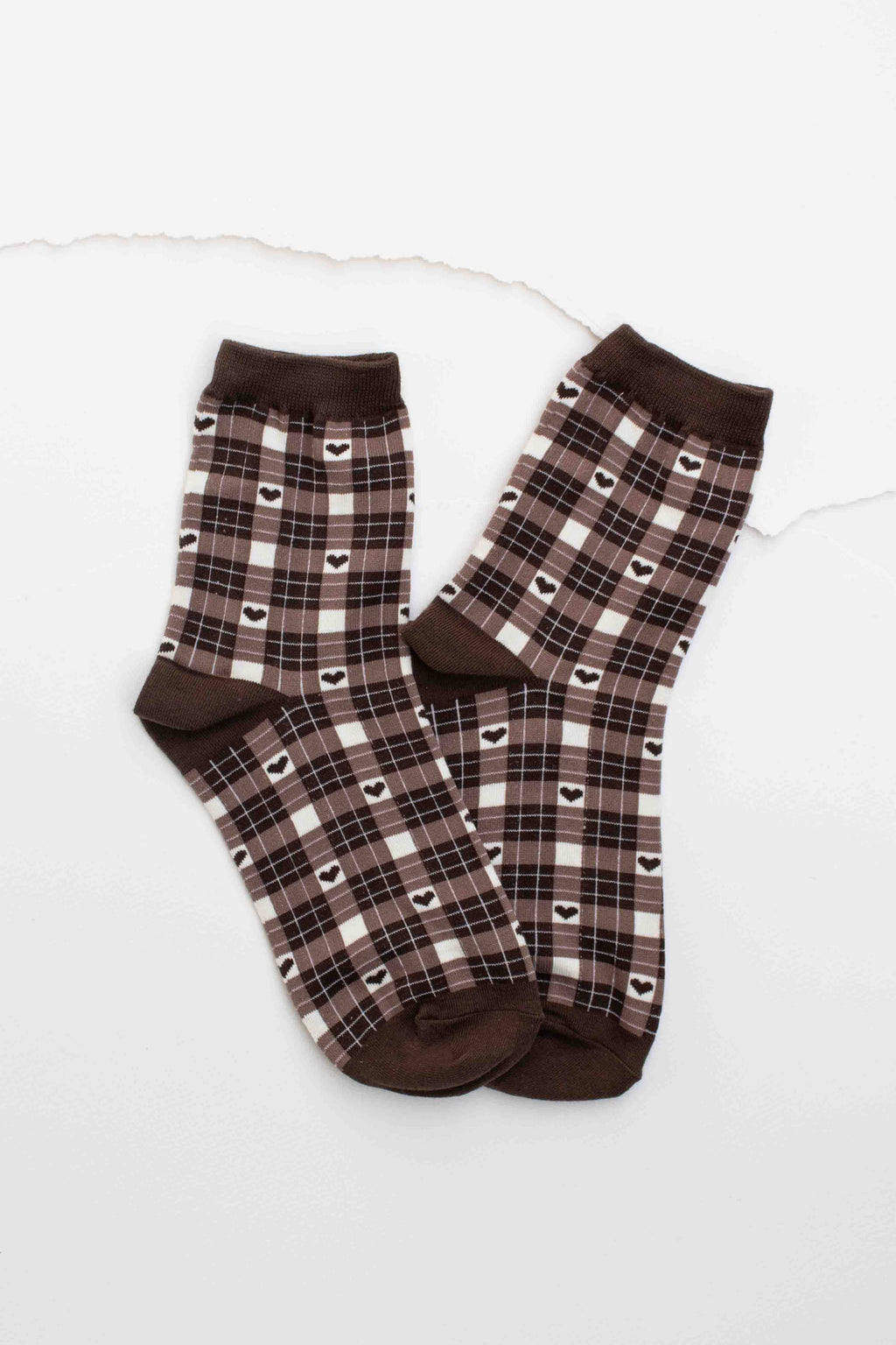Plaid Heart Socks