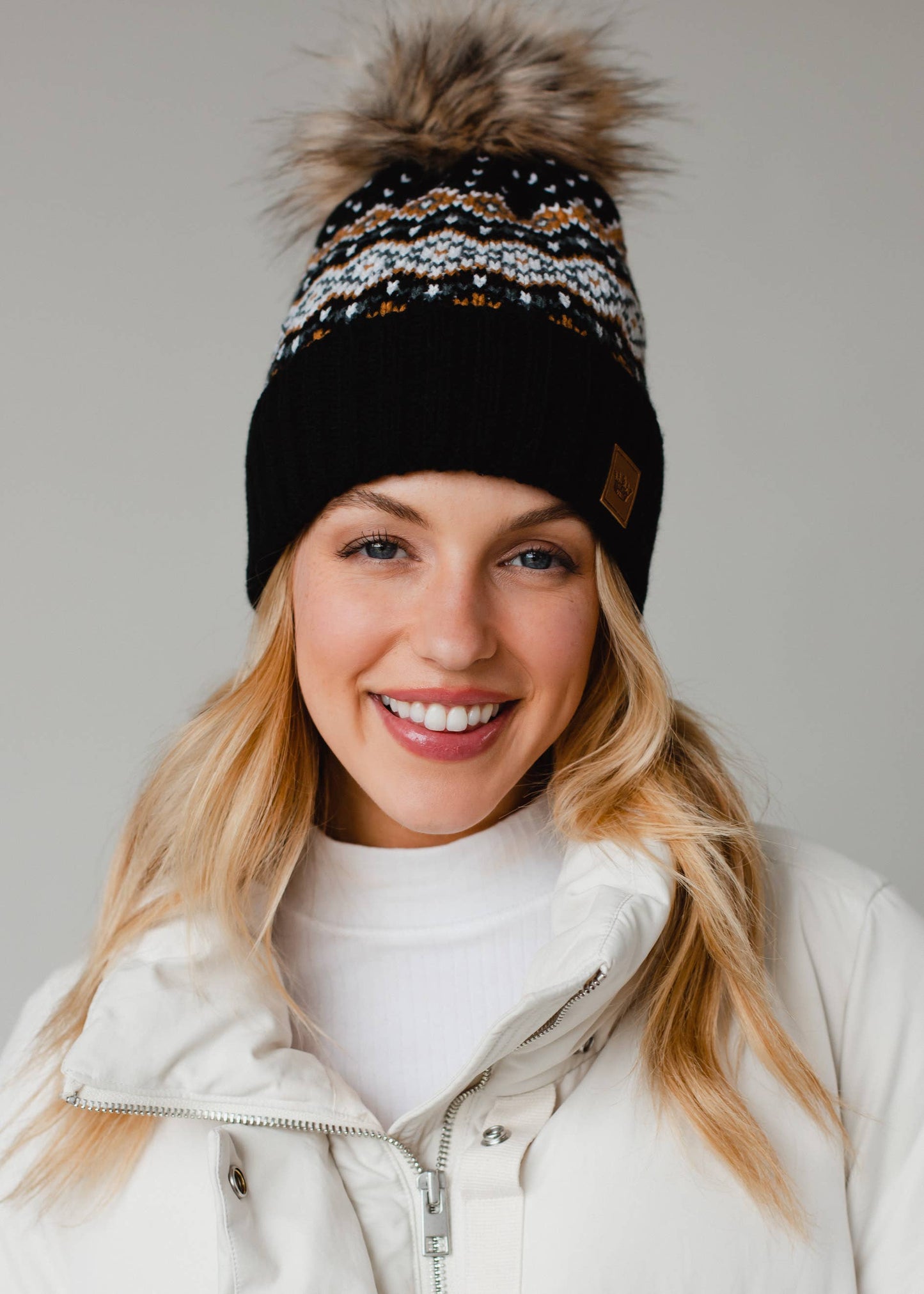 Patterned Pom Hat