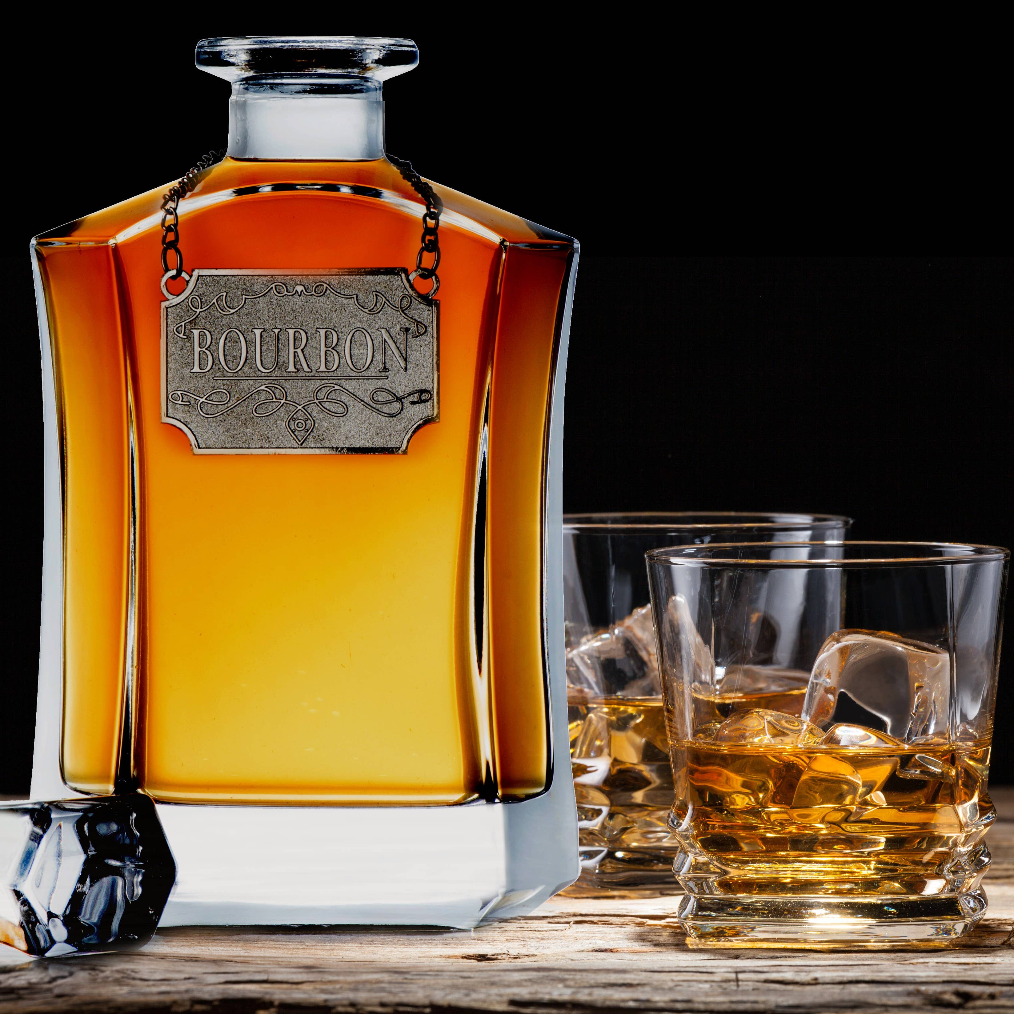 Whiskey Decanter With Label Tag