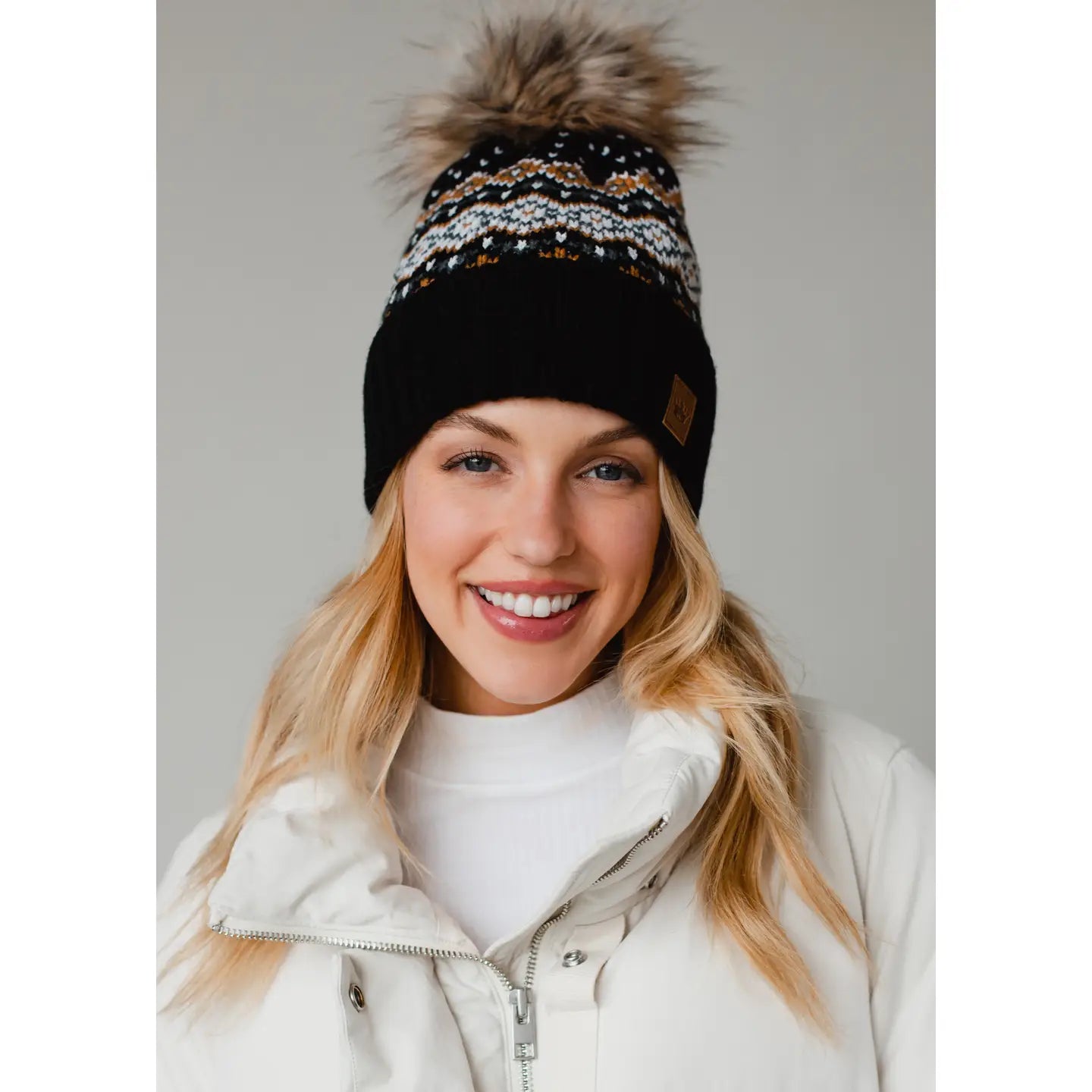 Patterned Pom Hat