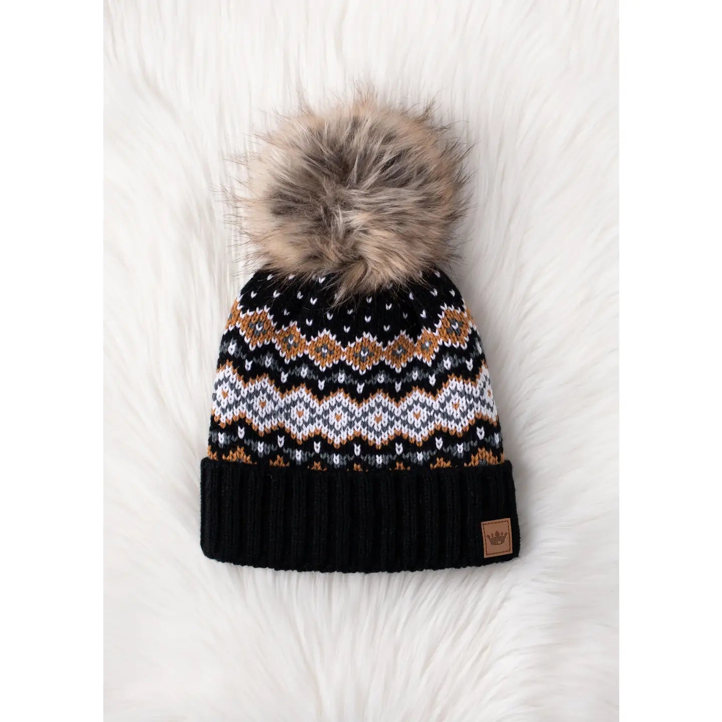 Patterned Pom Hat