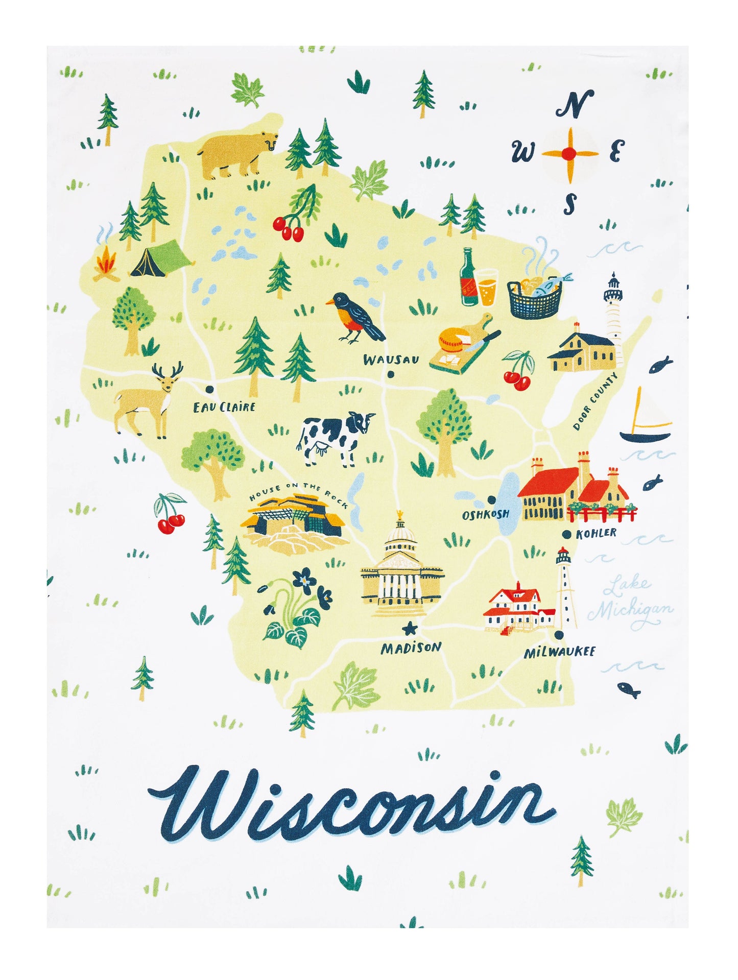 Wisconsin Embroidered Pillow