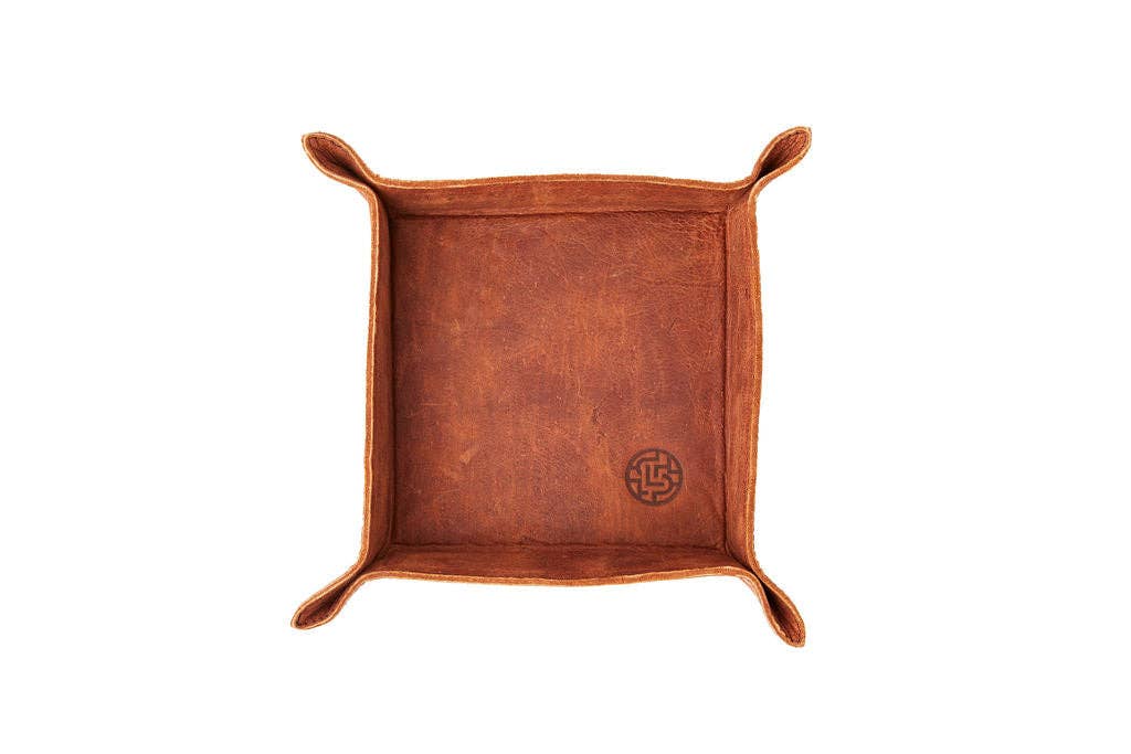 Square Leather Valet Tray