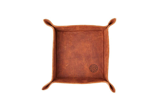 Square Leather Valet Tray
