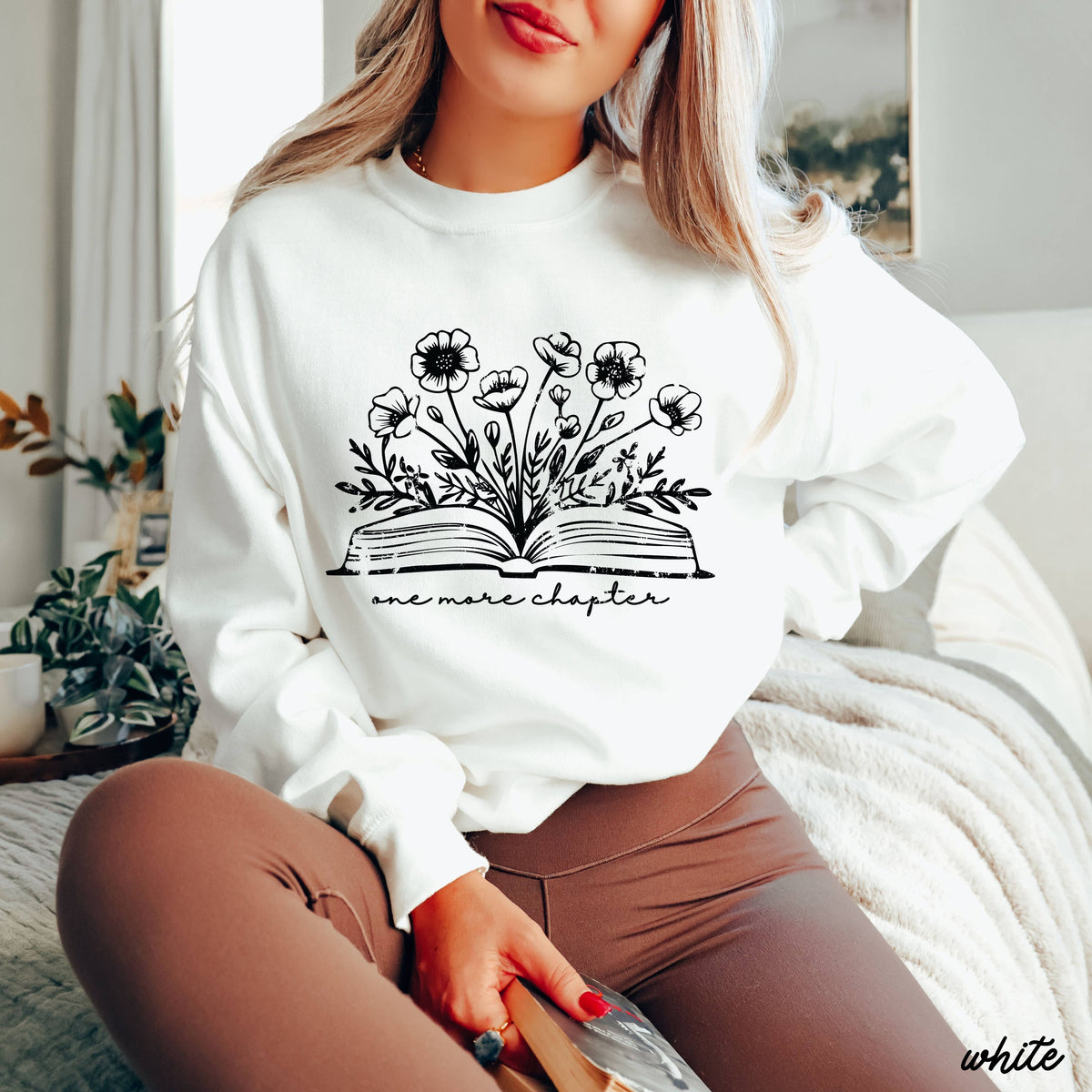 One More Chapter Floral Book Crewneck Sweatshirt