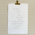 Never Regret Handmade Paper Print