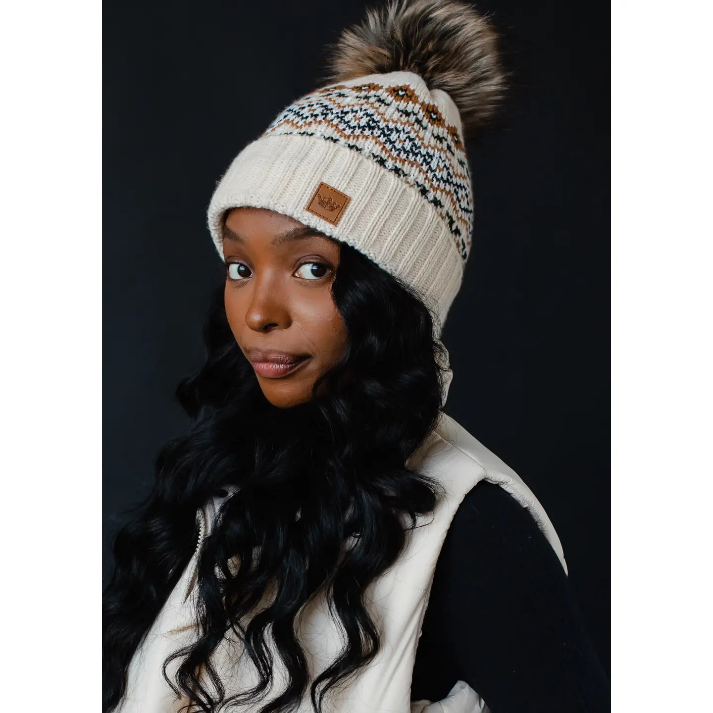 Patterned Pom Hat