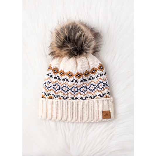 Patterned Pom Hat