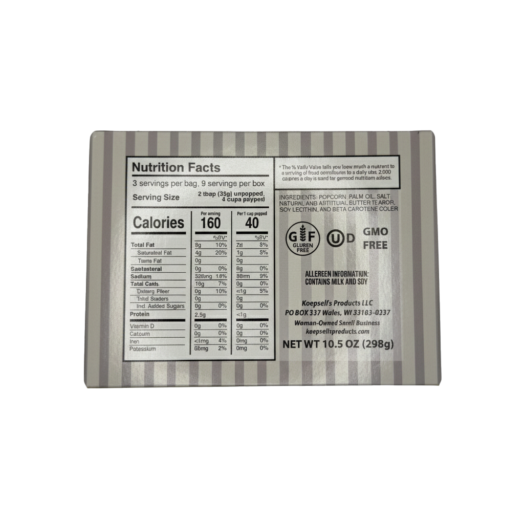 Koepsell's Butter Flavor Microwave Popcorn