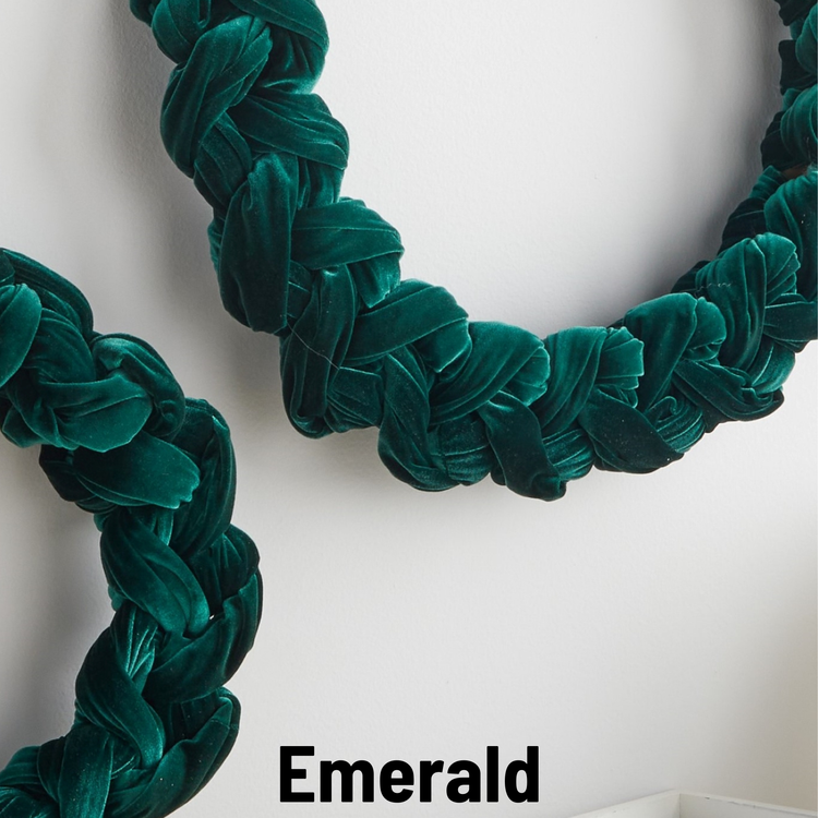 Emerald Woven Velvet Wreath - 14"