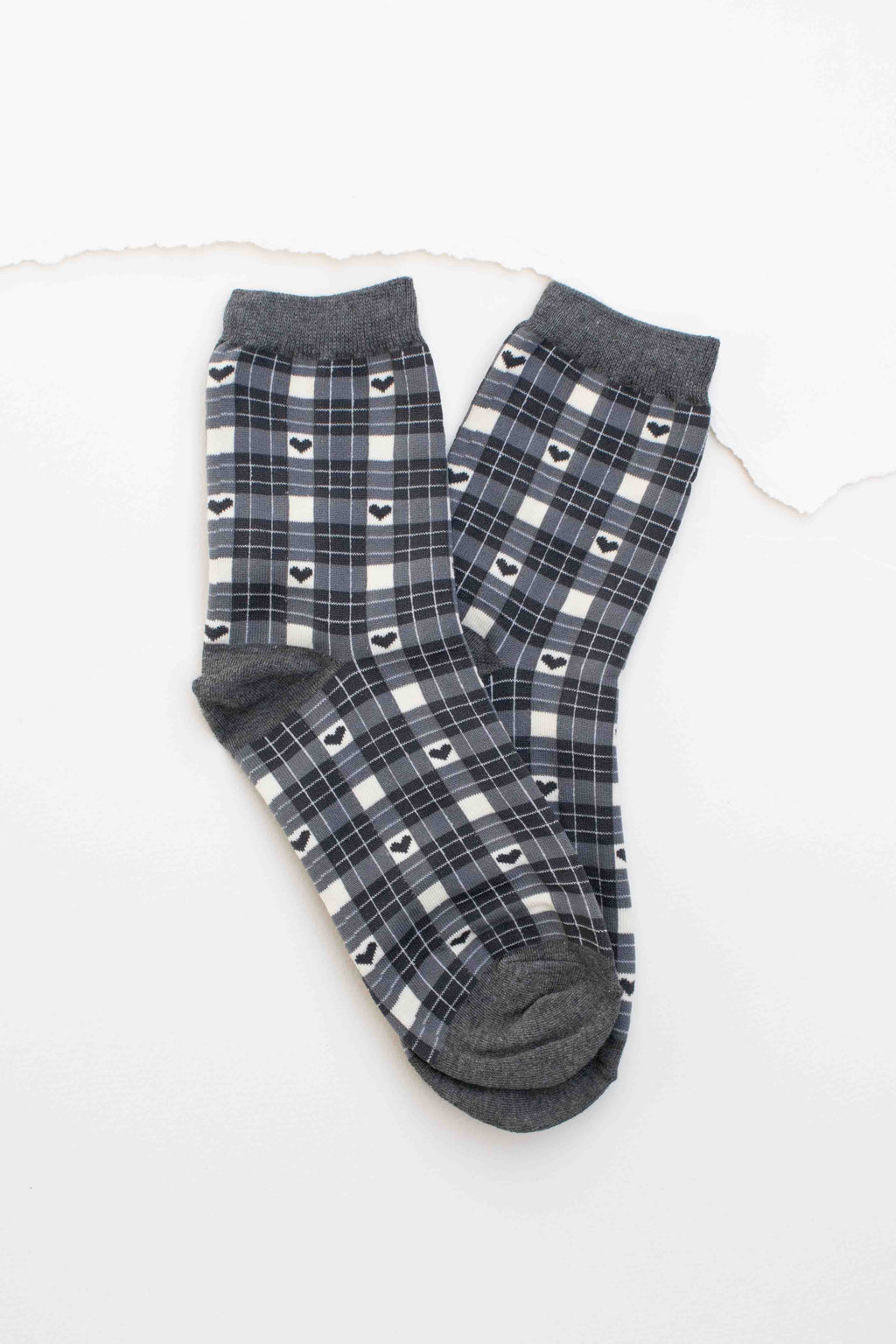 Plaid Heart Socks