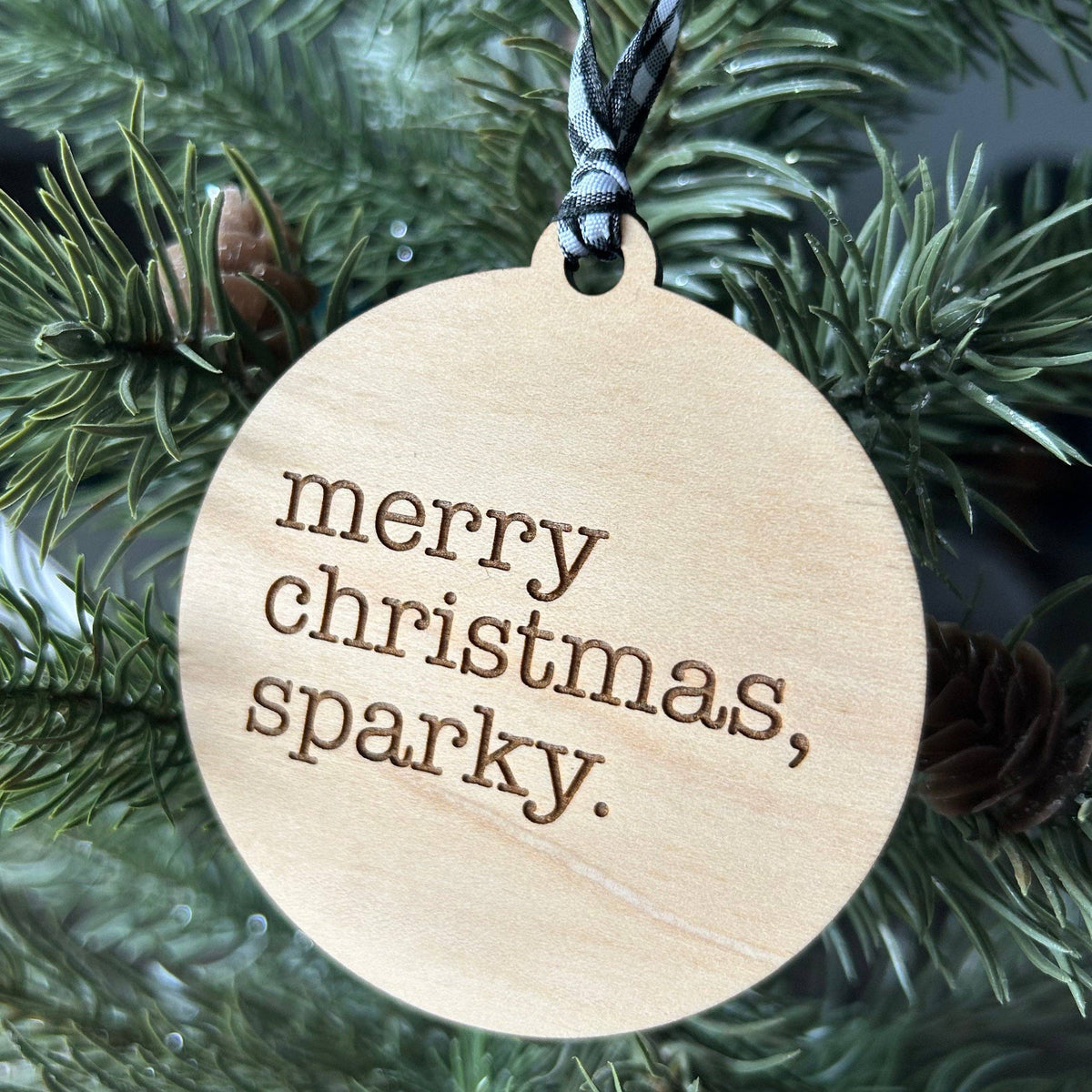 Merry Christmas, Sparky Wood Ornament