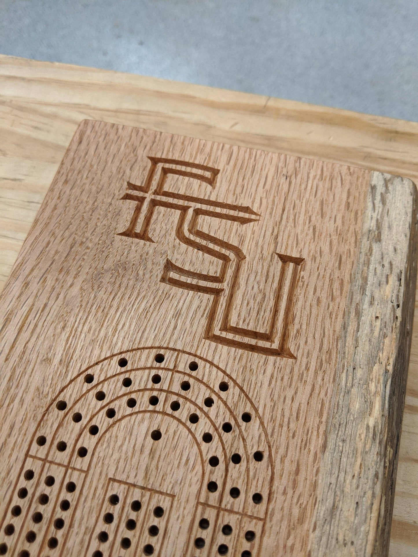 Live Edge Cribbage Board