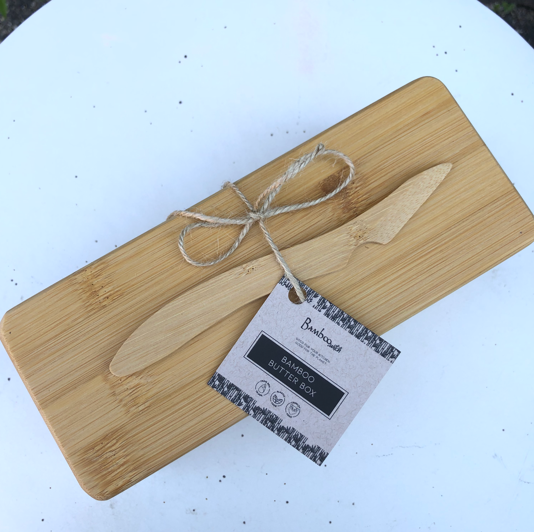Bamboo Butter Box and Knife