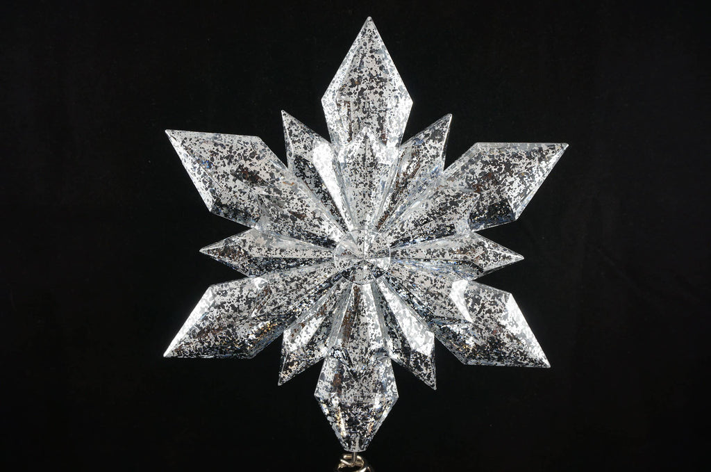Mercury Silver Snowflake Tree Topper