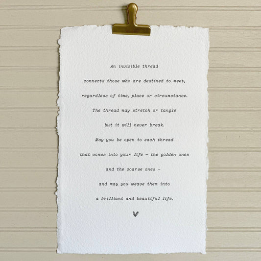 Invisible Thread Handmade Paper Print
