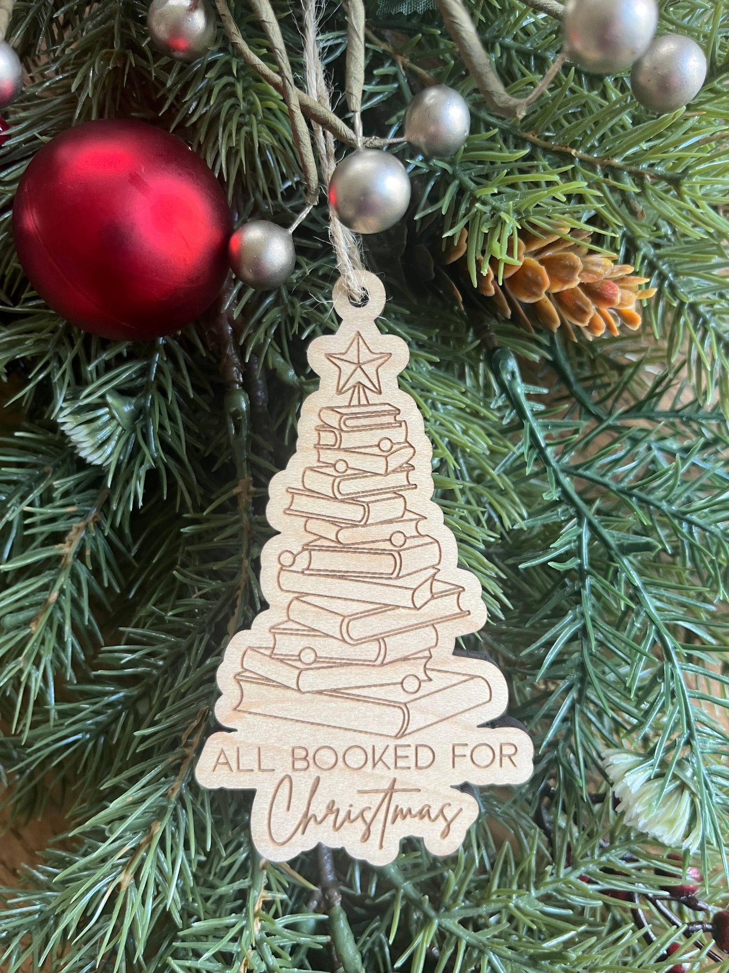 All Booked Up For Christmas Ornament