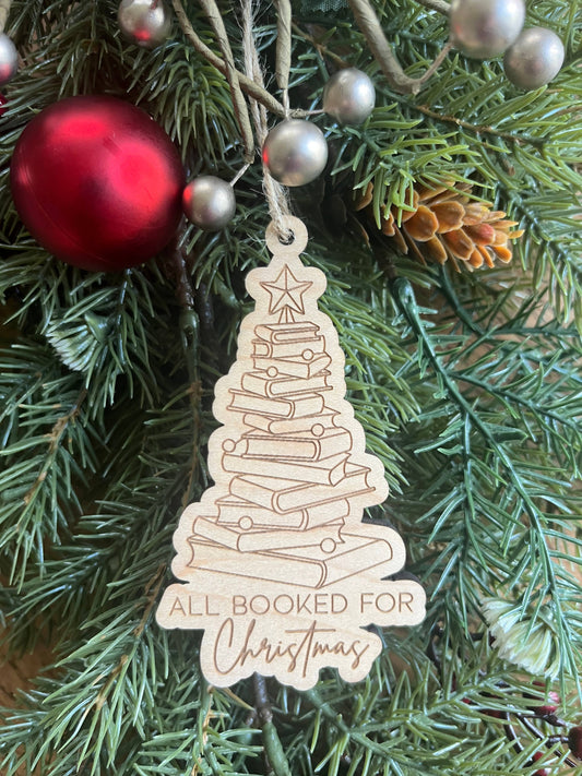 All Booked Up For Christmas Ornament