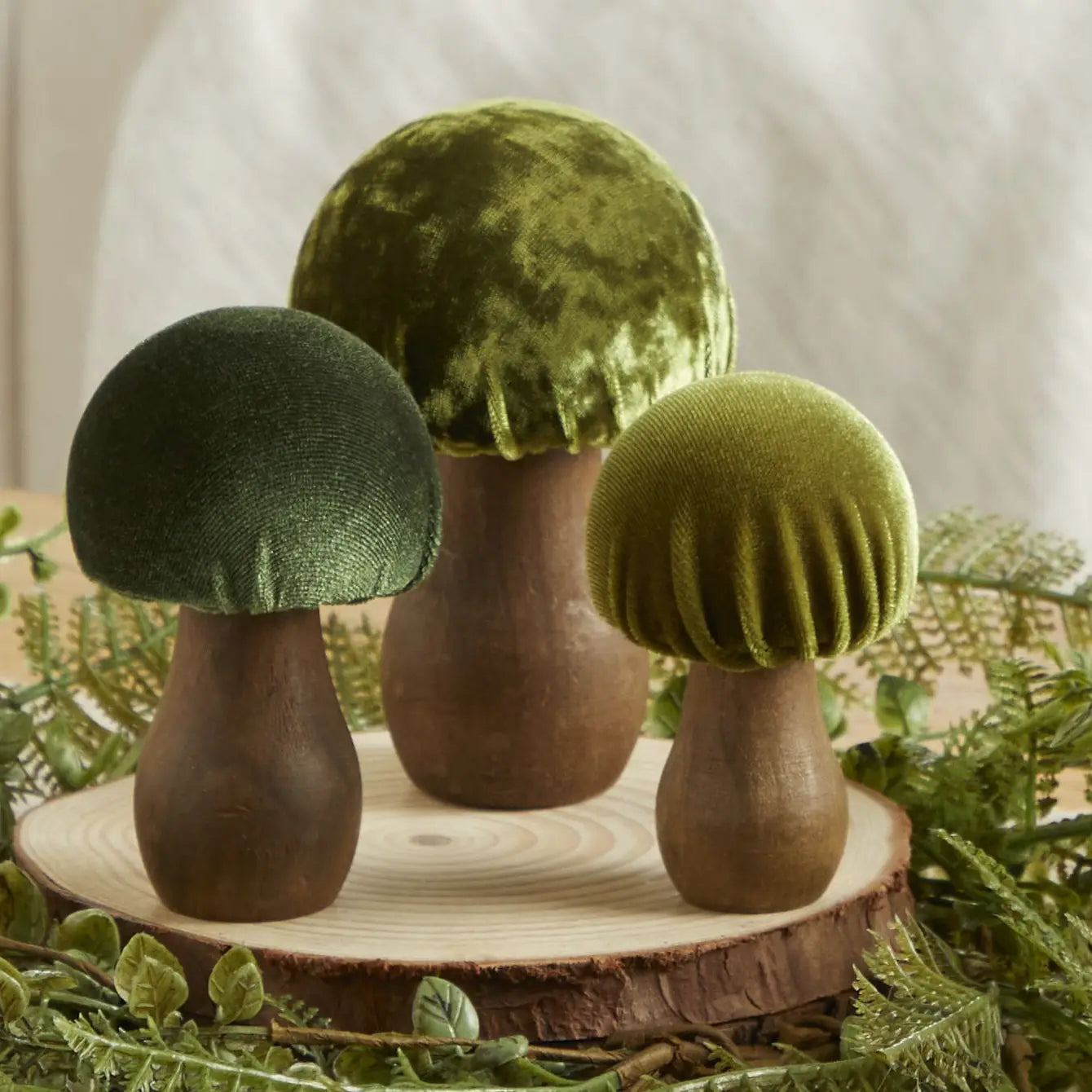 Handmade Velvet Mushrooms