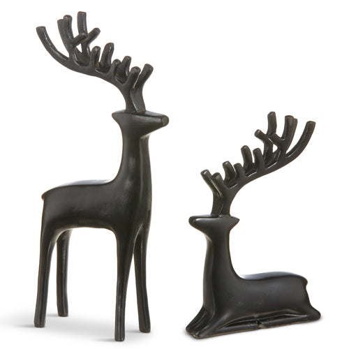 Matte Black Deer Figurines