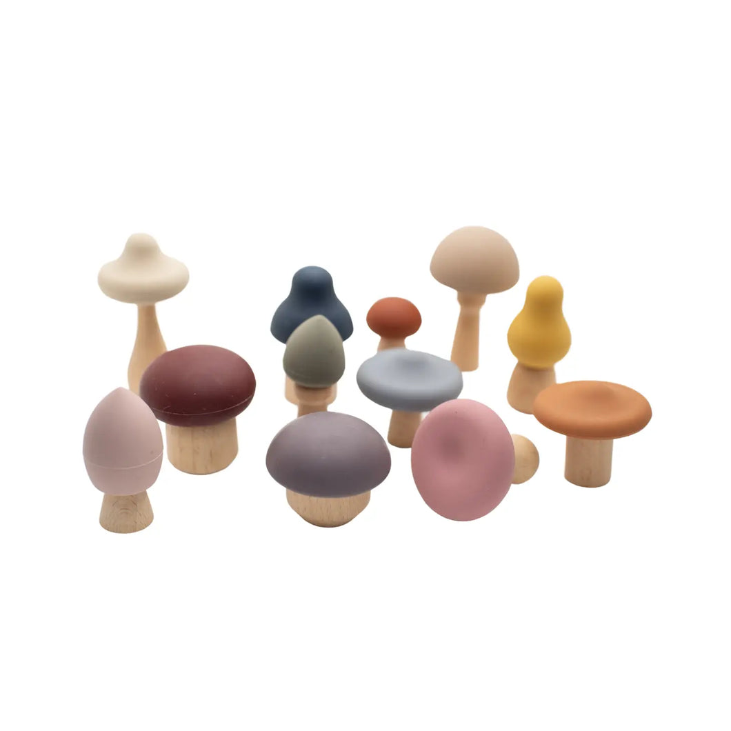 Mushroom Wood & Silicone Toy