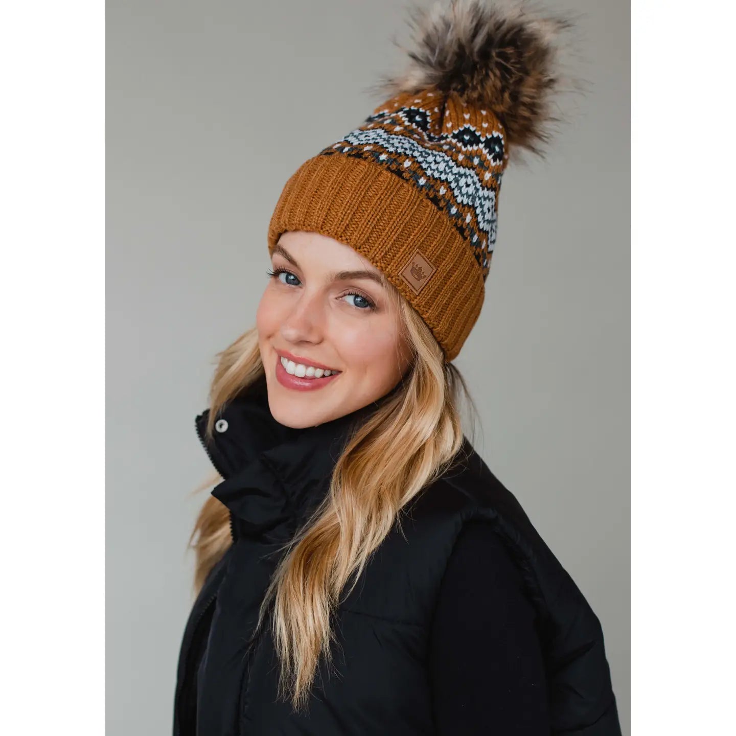 Patterned Pom Hat