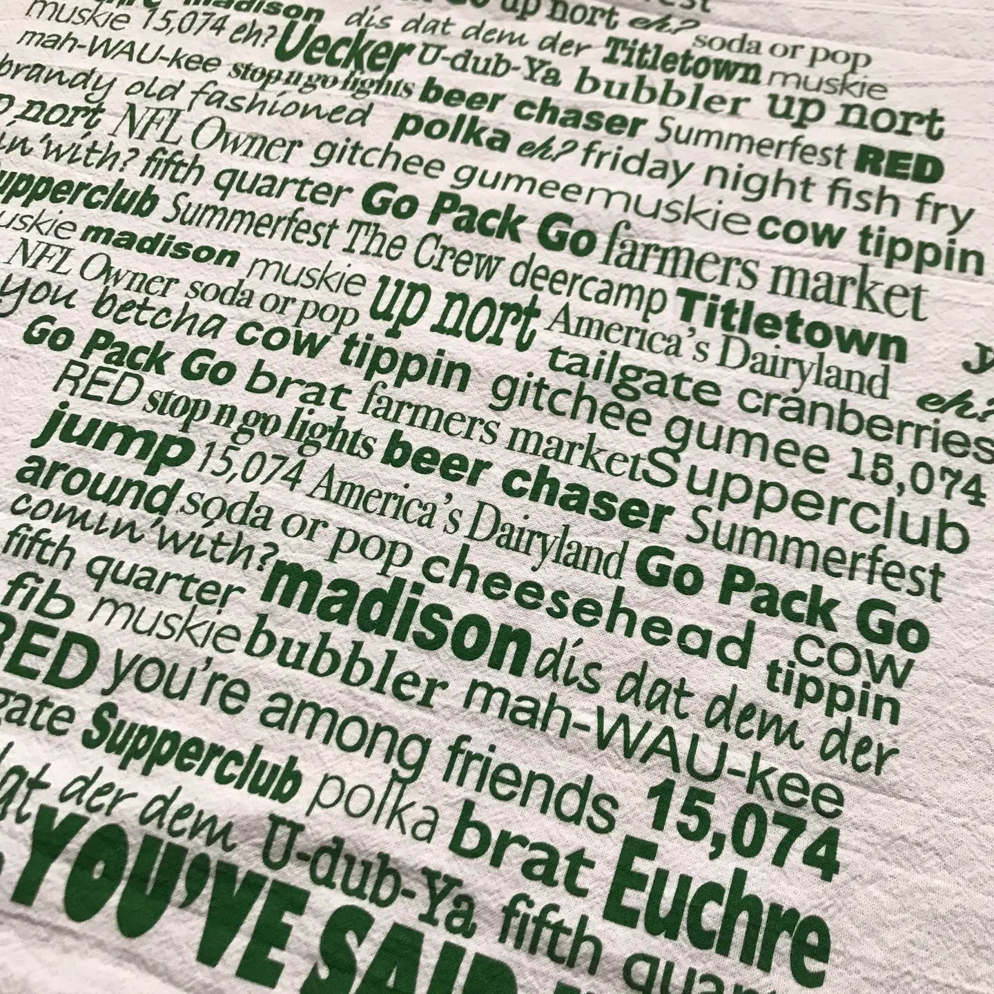 Wisconsin Lingo Tea Towel