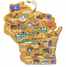 Load image into Gallery viewer, Wisconsin Cutting/Serving Board with Artwork by Fish Kiss