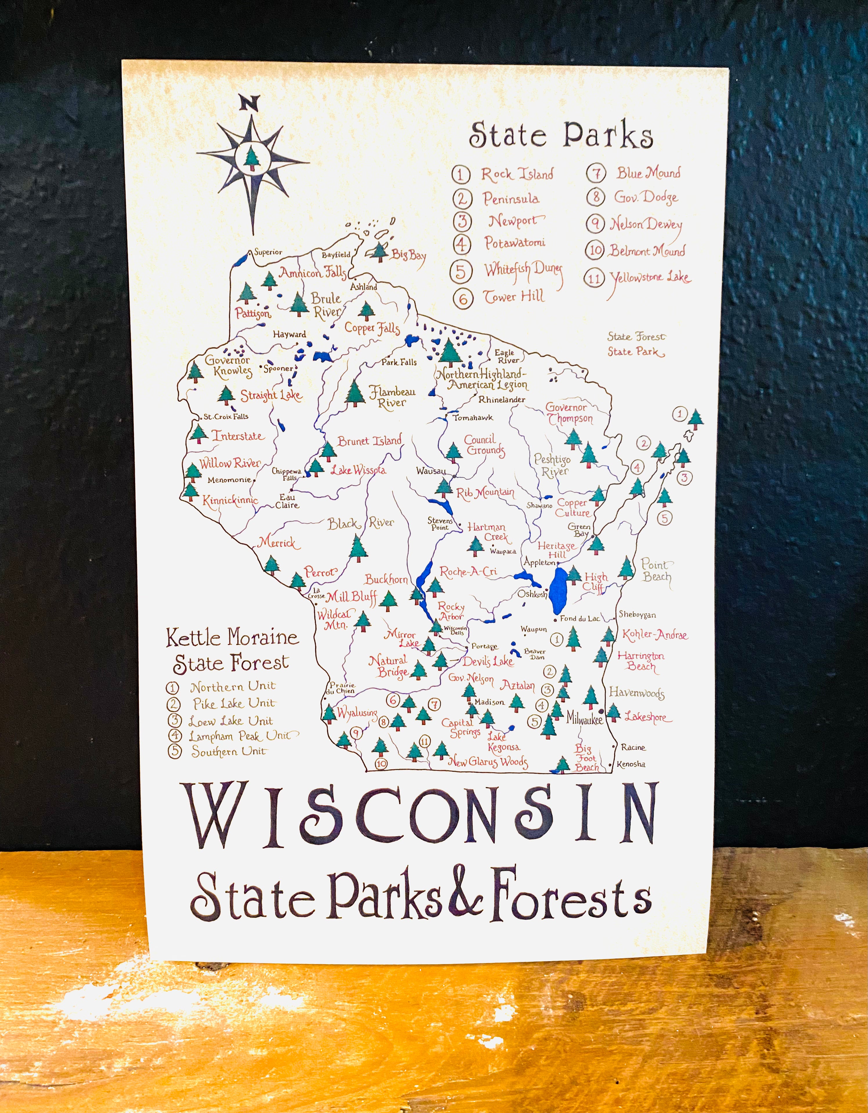 Wisconsin State Parks & Forests Map