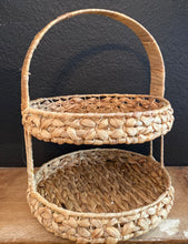 Load image into Gallery viewer, Two Tiered Wicker Stand