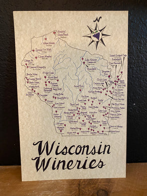 Handcrafted Wisconsin Wineries Map