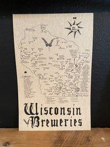 Handcrafted Wisconsin Breweries Map