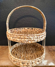 Load image into Gallery viewer, Two Tiered Wicker Stand